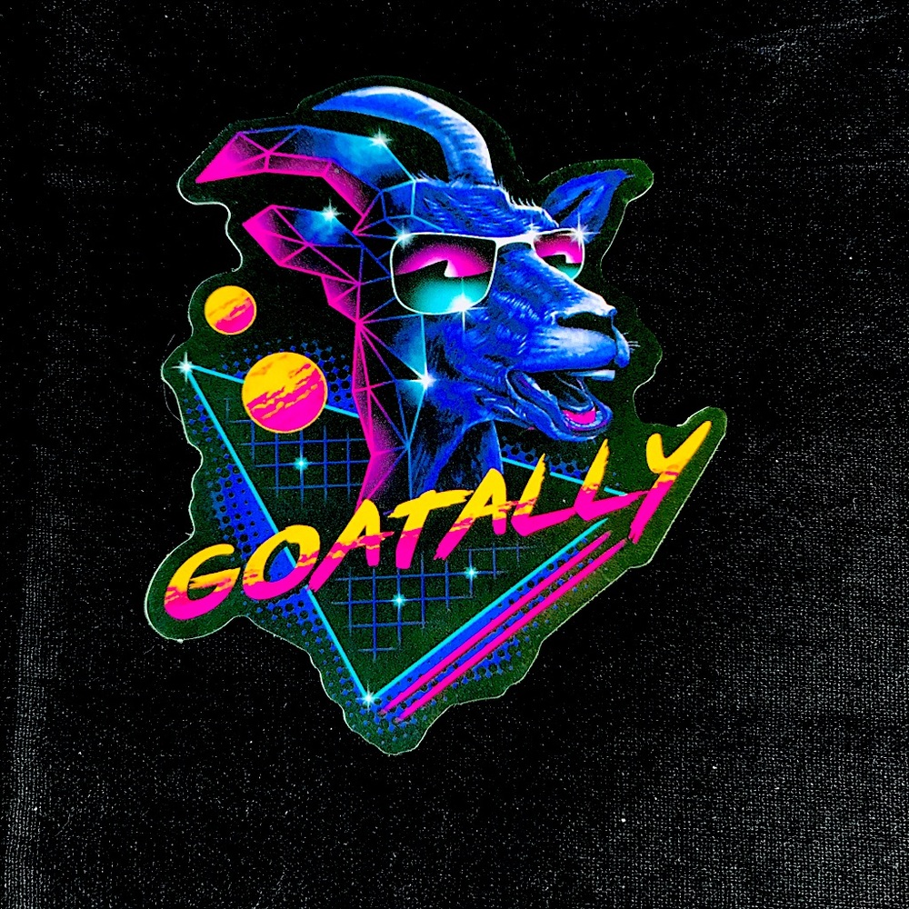 Goatally THE GOAT Neon Contrast 80s Vibes Sticker